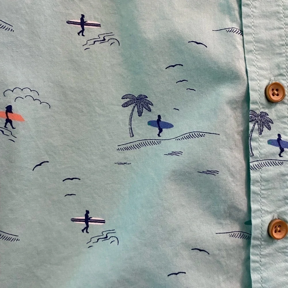 The Children’s Place, Tropical Button Down Shirt, Size 8/10, M
